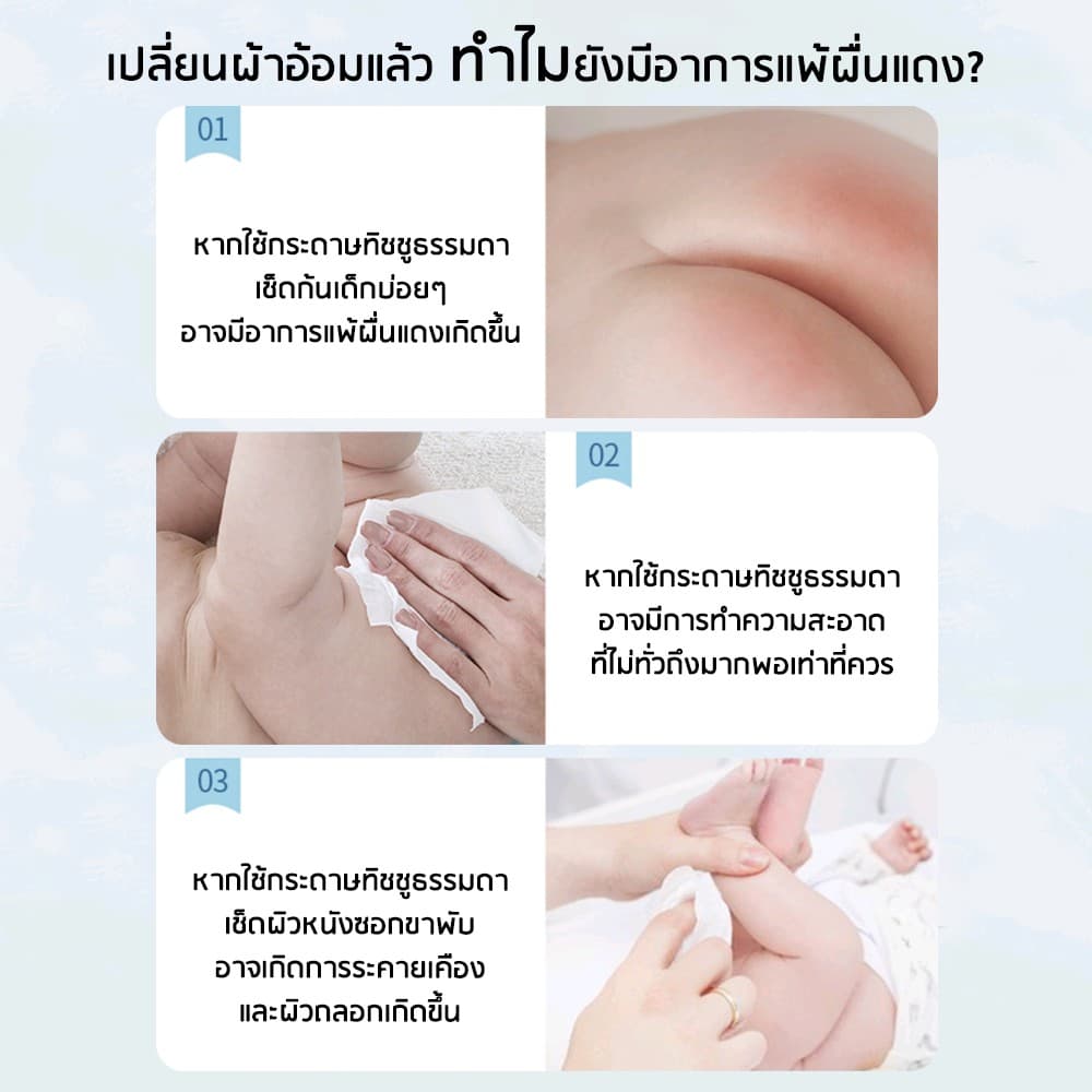 DODOLOVE ทิชชู่เปียก Baby Wipes ผ้าเช็ดทำความสะอาดสำหรับเด็ก อ่อนโยน ปราศจากแอลกอฮอล์ รูปที่ 3
