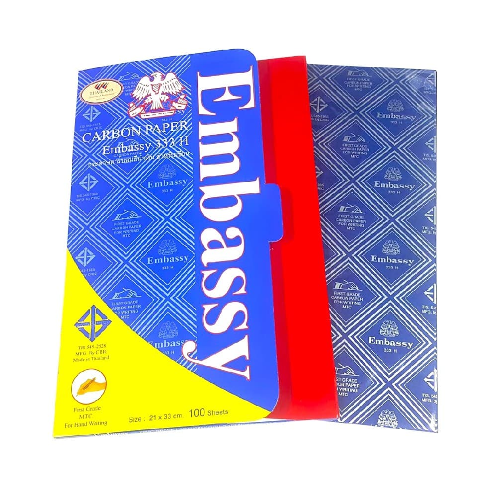 กระดาษคาร์บอน กระดาษก๊อปปี้ สีน้ำเงิน Embassy No.333H แผ่นคาร์บอน Carbon Paper รูปที่ 2