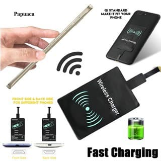 แผ่นรับสัญญาณชาร์จ ไร้สาย Qi Wireless Charger Receiver แผ่นรับรองการชาร์จ ที่ชาร์จไร้สาย รูปที่ 1