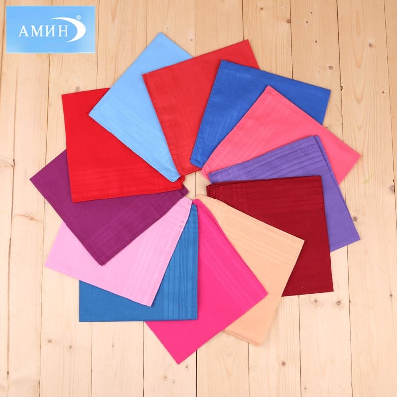 ผ้าเช็ดหน้า ผ้าเช็ดหน้าสีพื้น ผ้าคอตตอนแท้ ขนาด 40*40 cm รูปที่ 5