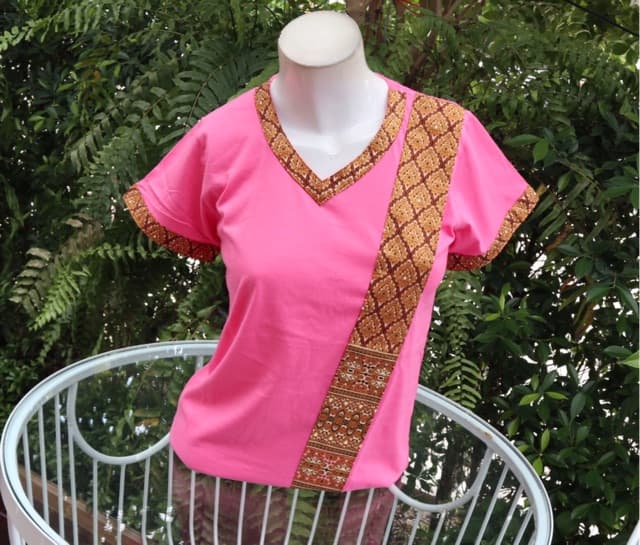 เสื้อยืดคอวีสปา เสื้อนวดลายไทยๆ รูปที่ 5