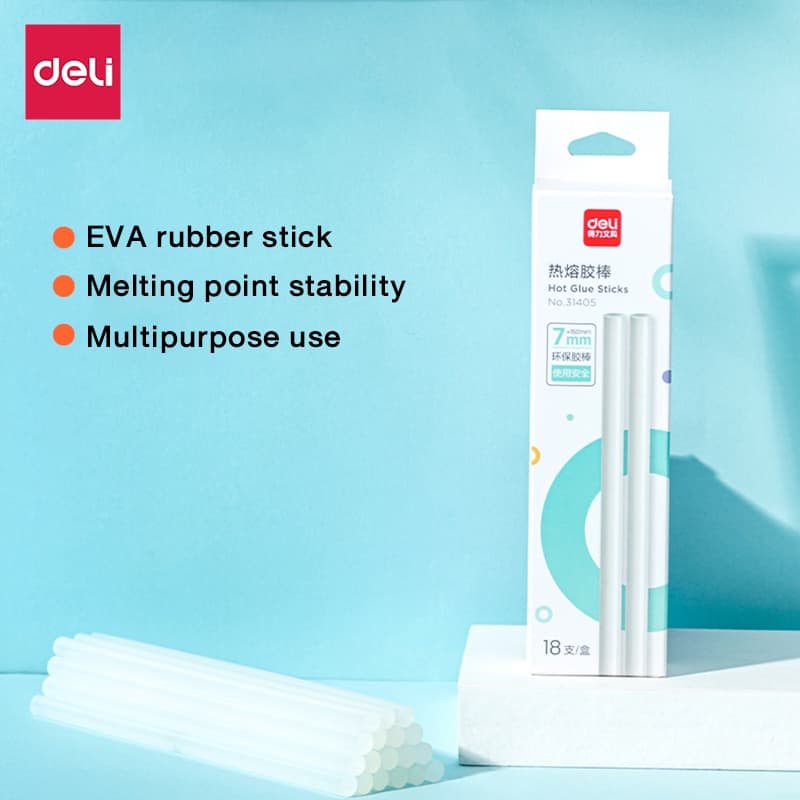 Deli กาวแท่งร้อน กาวแท่ง ขนาด 7mm-18pcs/11mm-12pcs ร้อนไวภายใน5นาที ติดแน่น ติดทน Glue Stick รูปที่ 2