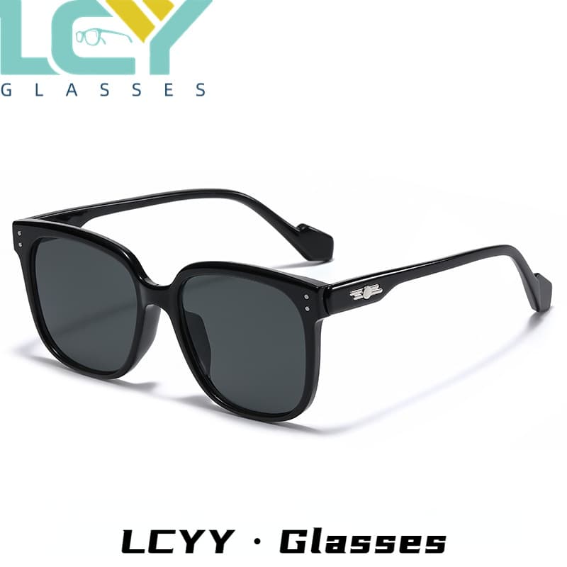 Lcyy แว่นตากันแดดสไตล์เกาหลี สีแดงสุทธิ สไตล์เดียวกัน สําหรับผู้ชายและผู้หญิง รูปที่ 2
