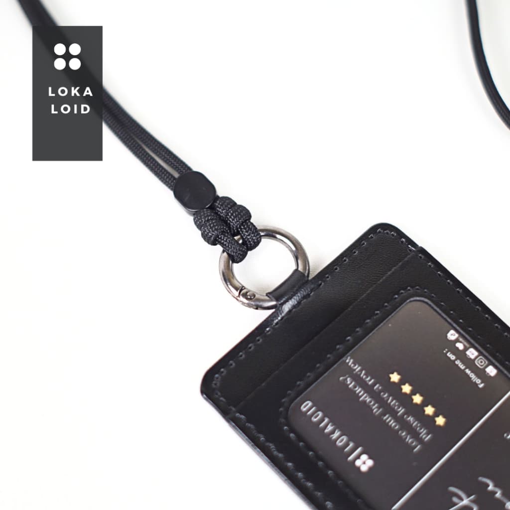 GANTUNGAN Lanyard Round Holder Casual Id Card Lanyard Ring Nametag Original Leather Design By Lokaloid รูปที่ 7