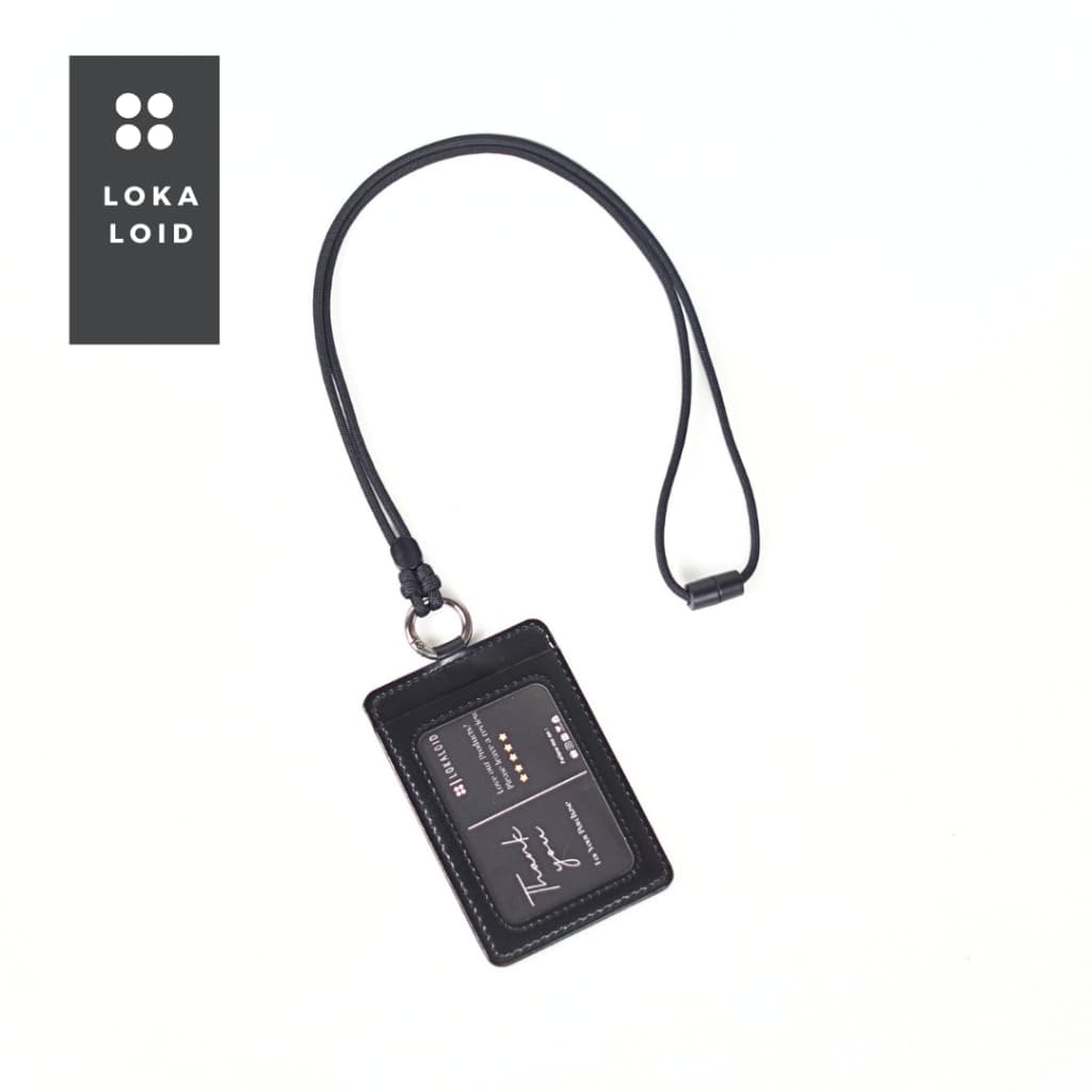 GANTUNGAN Lanyard Round Holder Casual Id Card Lanyard Ring Nametag Original Leather Design By Lokaloid รูปที่ 1