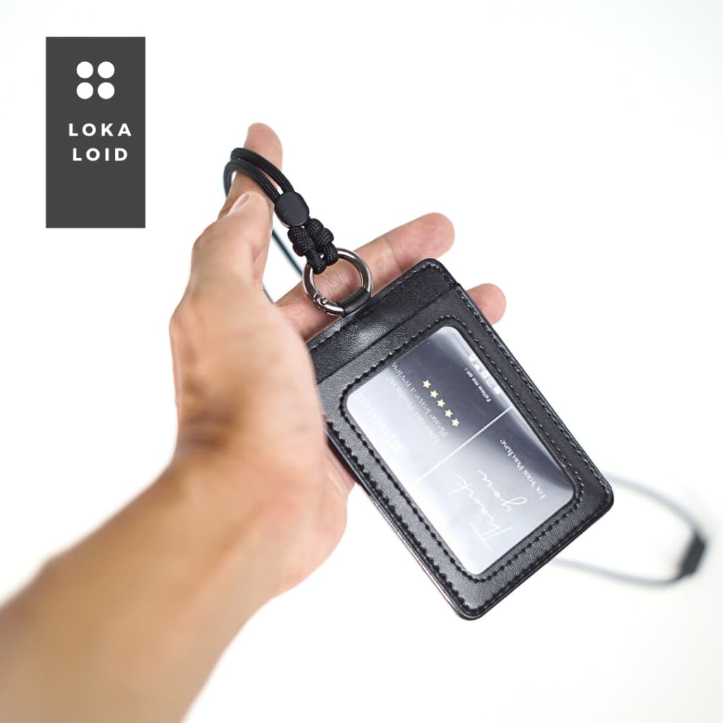 GANTUNGAN Lanyard Round Holder Casual Id Card Lanyard Ring Nametag Original Leather Design By Lokaloid รูปที่ 9