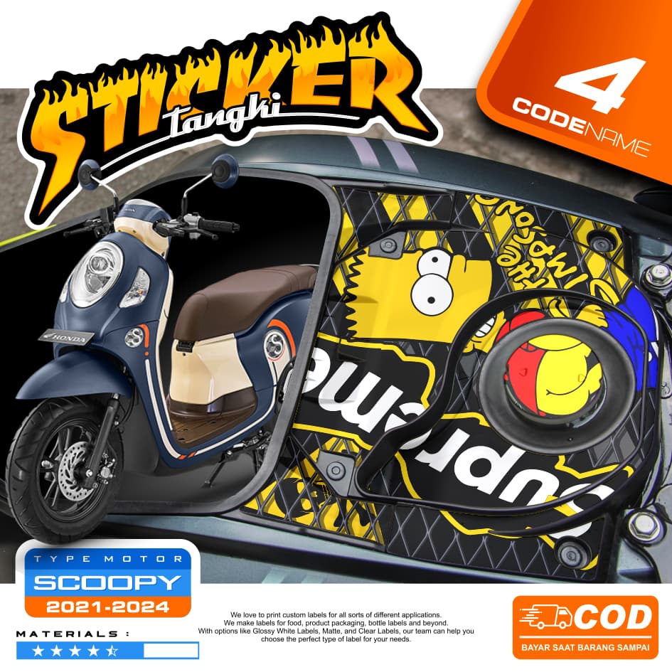 SCOOPY ใหม่ 2020 2021 2022 2023 2024 2025 TANK STICKERS Anti-Fade รถจักรยานยนต์ถัง Striping สติกเกอร์ รูปที่ 1