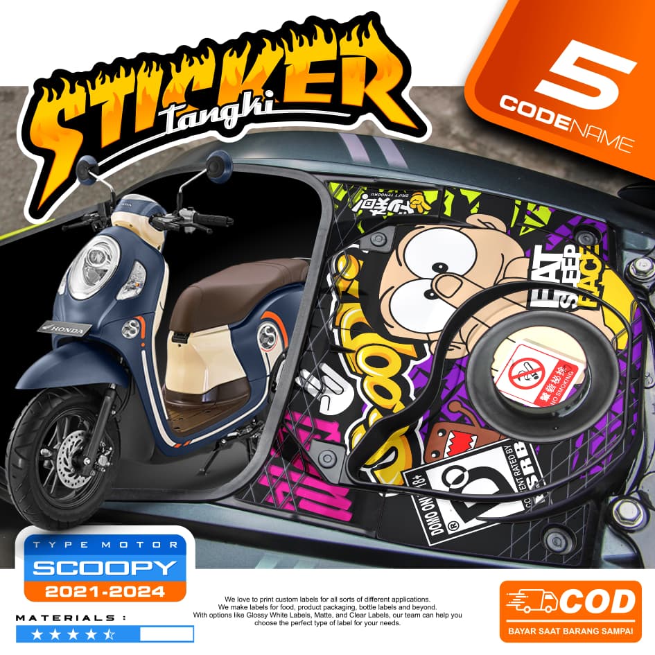 SCOOPY ใหม่ 2020 2021 2022 2023 2024 2025 TANK STICKERS Anti-Fade รถจักรยานยนต์ถัง Striping สติกเกอร์ รูปที่ 2