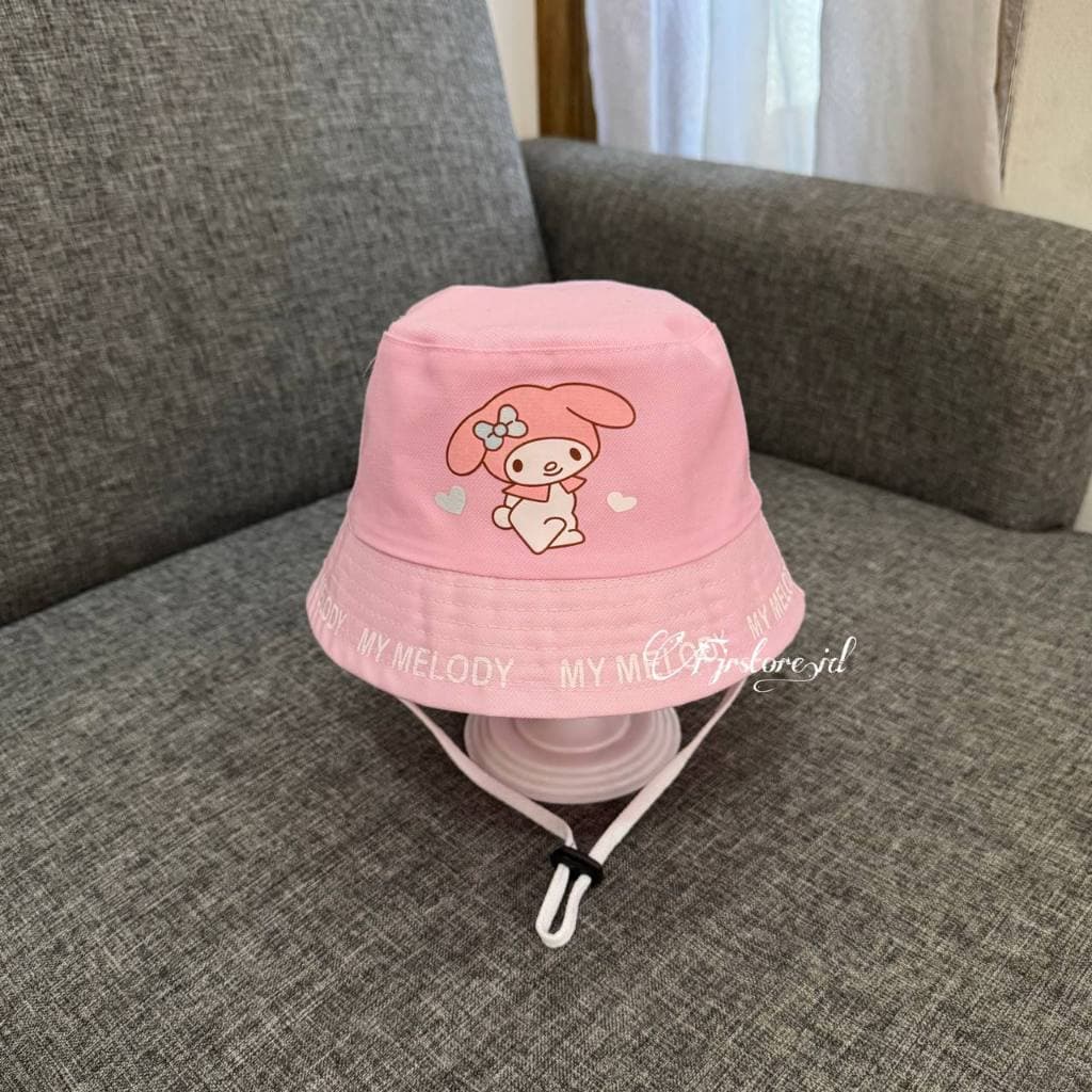 หมวกบักเก็ต Kuromi Melody Cinnamoroll Motif น่ารักล่าสุดสําหรับเด็กชายและเด็กหญิง รูปที่ 4