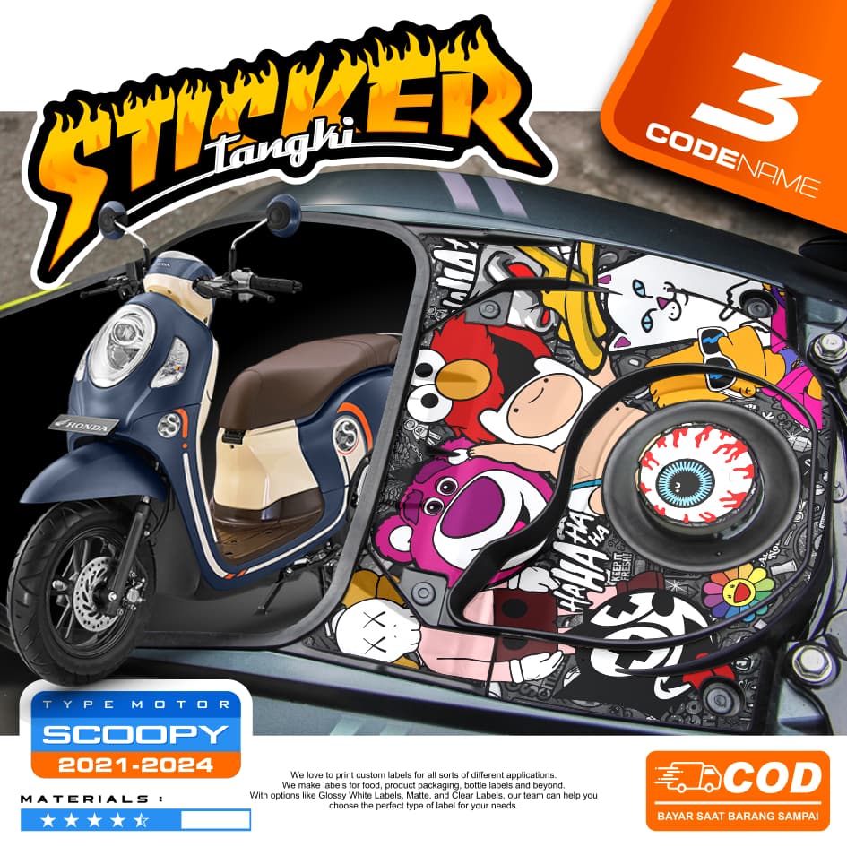 SCOOPY ใหม่ 2020 2021 2022 2023 2024 2025 TANK STICKERS Anti-Fade รถจักรยานยนต์ถัง Striping สติกเกอร์ รูปที่ 5