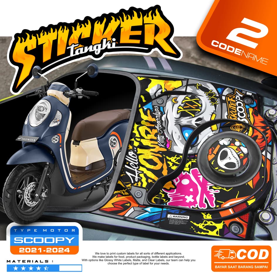 SCOOPY ใหม่ 2020 2021 2022 2023 2024 2025 TANK STICKERS Anti-Fade รถจักรยานยนต์ถัง Striping สติกเกอร์ รูปที่ 4