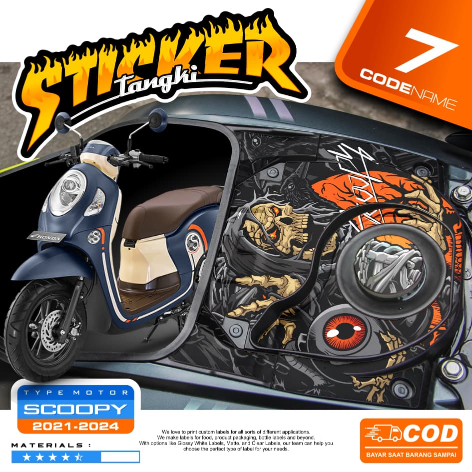 SCOOPY ใหม่ 2020 2021 2022 2023 2024 2025 TANK STICKERS Anti-Fade รถจักรยานยนต์ถัง Striping สติกเกอร์ รูปที่ 6