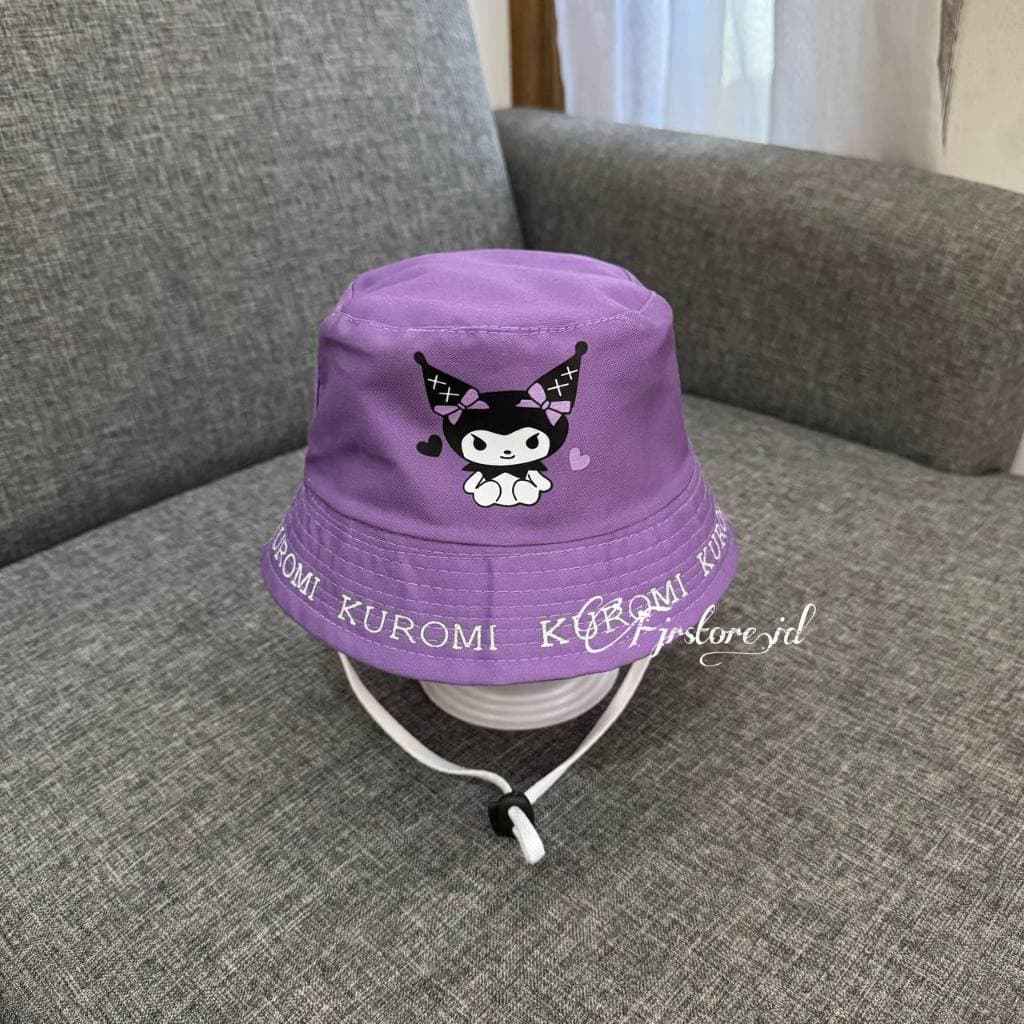 หมวกบักเก็ต Kuromi Melody Cinnamoroll Motif น่ารักล่าสุดสําหรับเด็กชายและเด็กหญิง รูปที่ 6