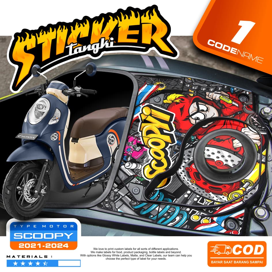 SCOOPY ใหม่ 2020 2021 2022 2023 2024 2025 TANK STICKERS Anti-Fade รถจักรยานยนต์ถัง Striping สติกเกอร์ รูปที่ 3