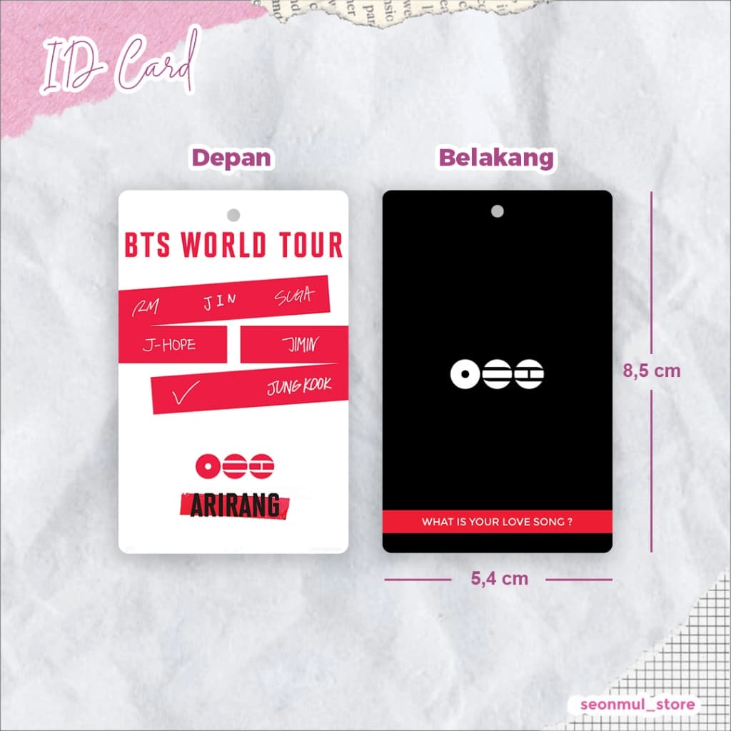 LANYARD + ID CARD BTS WORLD TOUR ARIRANG / LANYARD HP STRAP BTS BANGTAN SONYEEDAN ARIRANG CONCERT รูปที่ 2