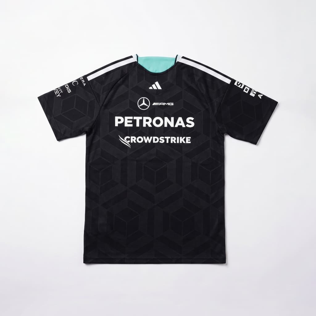เสื้อยืดผ้าฝ้ายพรีเมี่ยม Unisex Mercedes AMG F1 2026 Team Black Formula one marcedes รูปที่ 4