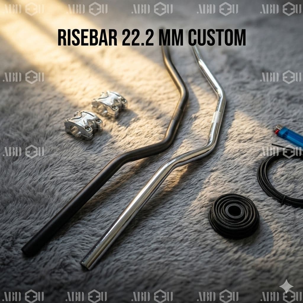 CUSTOM RISEBAR BIKE HANDLEBAR 22.2 mm FIXIE COMMUTER BIKE FEDERAL UNIVERSAL FOLDING BIKE รูปที่ 1