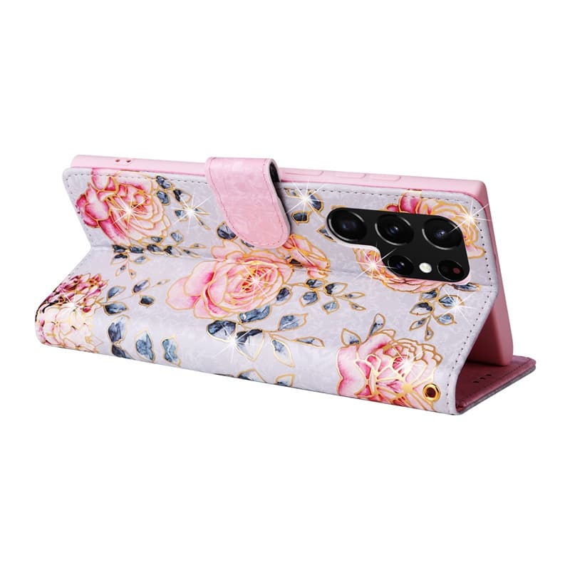 หรูหราสําหรับ Samsung Galaxy A34 A54 5G S23 Ultra S25 Edge A14 5G S23 Plus S21 FE 5G A14 4G ดอกไม้รูปแบบเนยกระเป๋าสตางค์ช่องใส่การ์ดหนัง Flip Stand Skin Cover Case รูปที่ 6