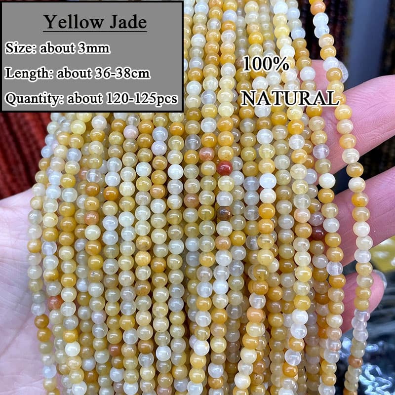 3 มม.หินธรรมชาติ Agate Labradorite Amethyst Tiger Eye Jasper Rose Quartz คริสตัล Loos Smooth รอบ Spacer ลูกปัดสําหรับเครื่องประดับทํา DIY สร้อยข้อมือ รูปที่ 2