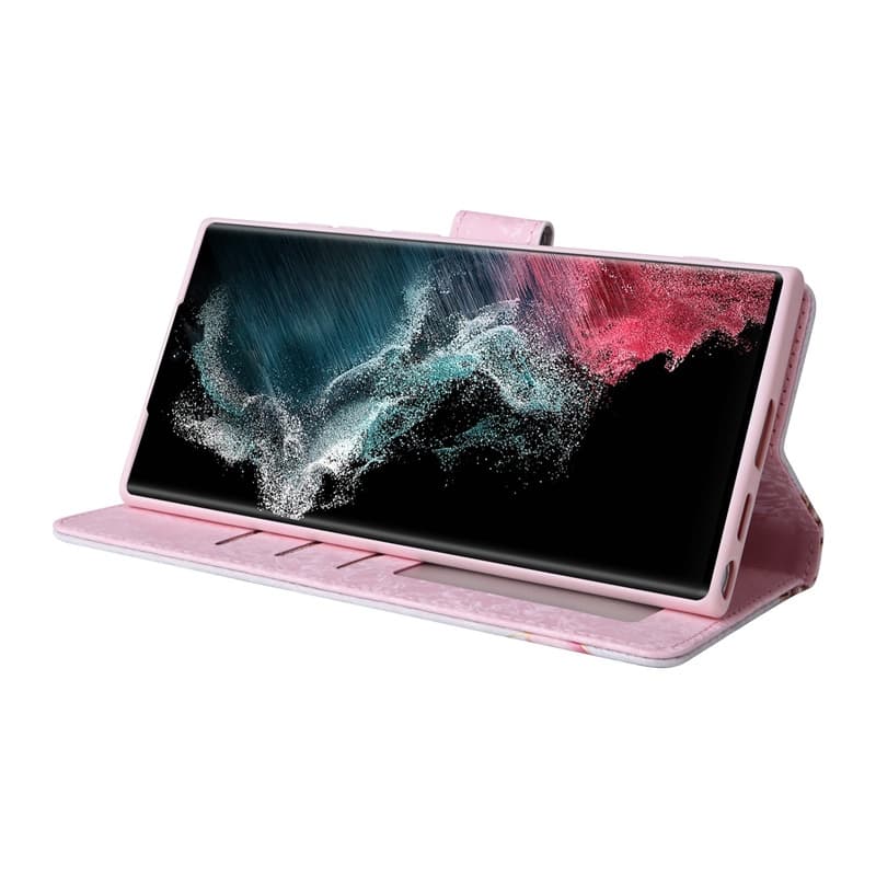หรูหราสําหรับ Samsung Galaxy A34 A54 5G S23 Ultra S25 Edge A14 5G S23 Plus S21 FE 5G A14 4G ดอกไม้รูปแบบเนยกระเป๋าสตางค์ช่องใส่การ์ดหนัง Flip Stand Skin Cover Case รูปที่ 5