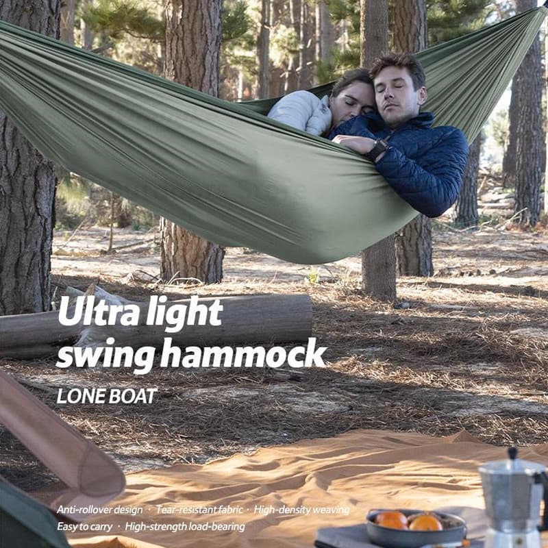 Naturehike Hammock Lone เรือ Camping Hammock Swing Ultralight Travel กลางแจ้งแบบพกพา 1/2 คน 200 กก.แบริ่งน้ําหนักกลางแจ้ง Forest แบบพกพา Hammock รูปที่ 2