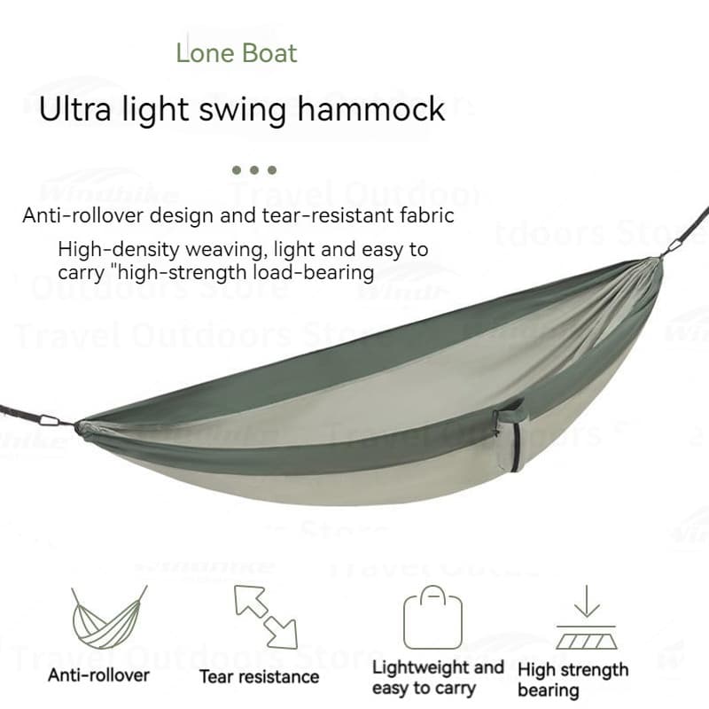 Naturehike Hammock Lone เรือ Camping Hammock Swing Ultralight Travel กลางแจ้งแบบพกพา 1/2 คน 200 กก.แบริ่งน้ําหนักกลางแจ้ง Forest แบบพกพา Hammock รูปที่ 5