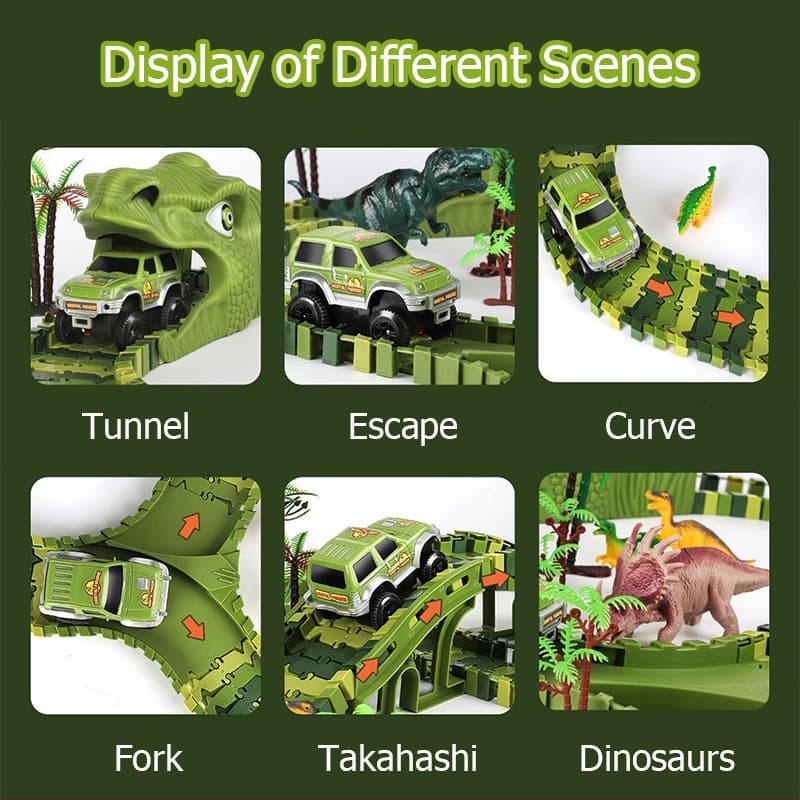 ส่งเร็วจากไทยรถรางไดโนเสาร์ รางรถ ของเล่นเด็ก ผู้ชาย รถไฟ DIY 5-6-7-8-9-10 ขวบ รูปที่ 4