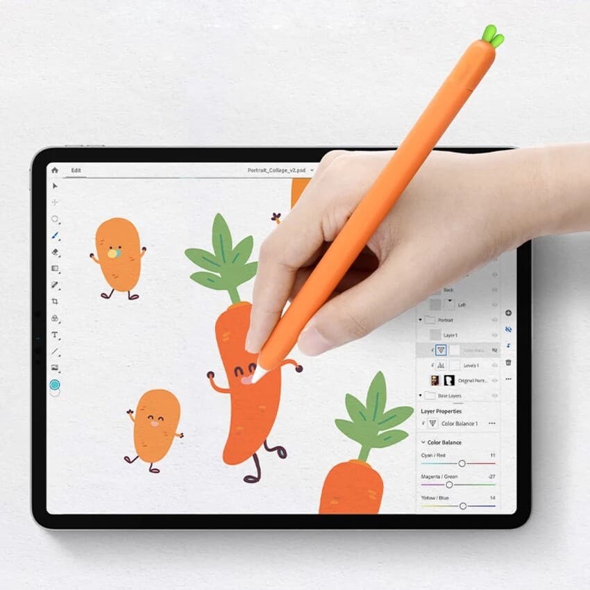 เคสซิลิโคน ลายแครอทน่ารัก สําหรับ Apple Pencil 1/2 Skin รูปที่ 3