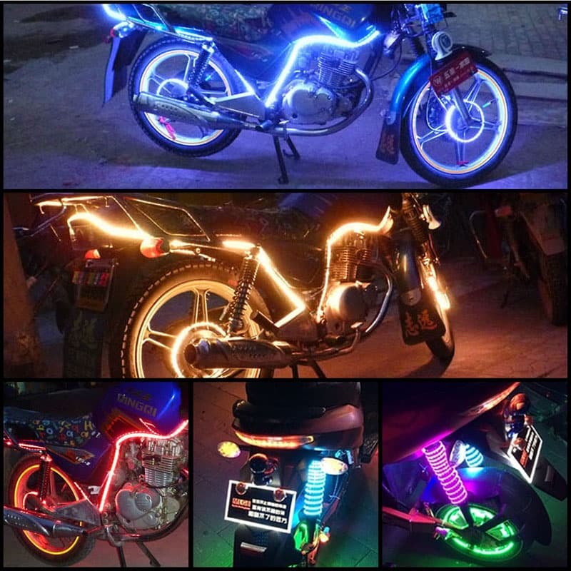 30 ซม.60 ซม.100 ซม.รถจักรยานยนต ์ รถ LED Head Light Strip Daytime Running โคมไฟแถบยืดหยุ ่ น Soft เทป DRL 12V ตกแต ่ งยืดหยุ ่ น รูปที่ 2
