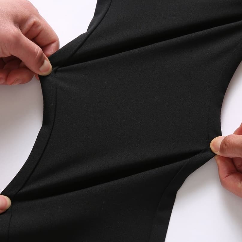 Ready Stock Mens Black Slacks Business Office อย่างเป็นทางการยืดกางเกงขายาวลําลอง Slimfit รูปที่ 6