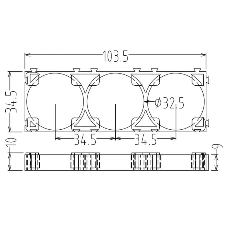 Holder Bracket รางแบตเตอรี่ 26650-26700 32650-32700 32140-33140 แบบ 2-3 ช่อง รูปที่ 5