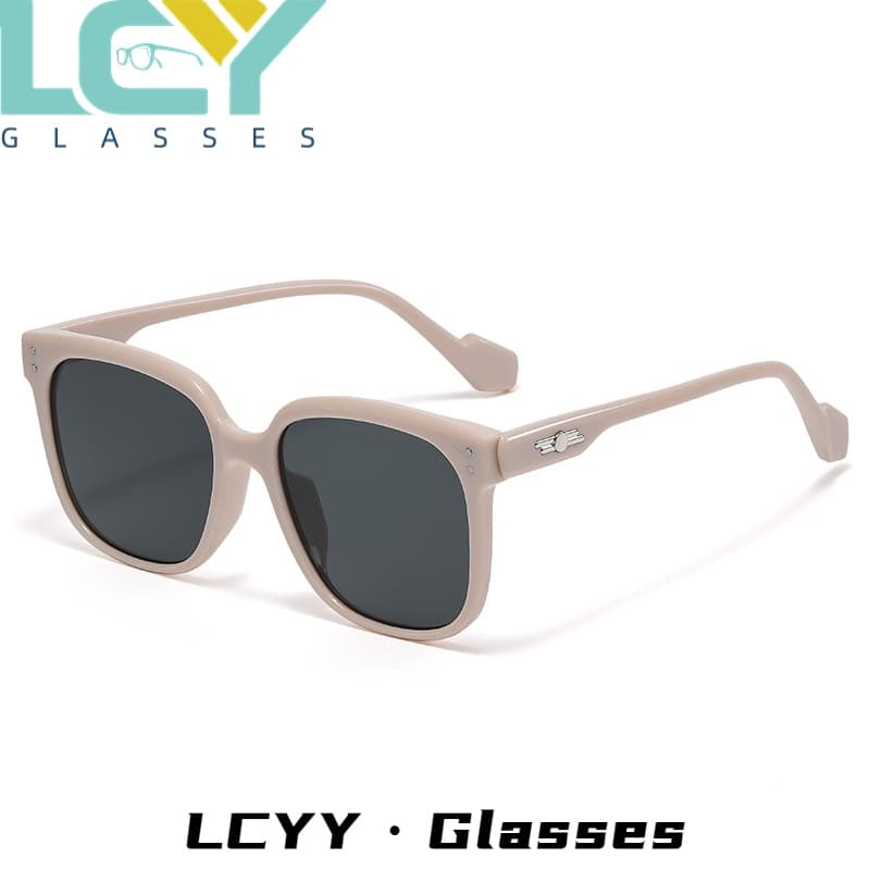 Lcyy แว่นตากันแดดสไตล์เกาหลี สีแดงสุทธิ สไตล์เดียวกัน สําหรับผู้ชายและผู้หญิง รูปที่ 4