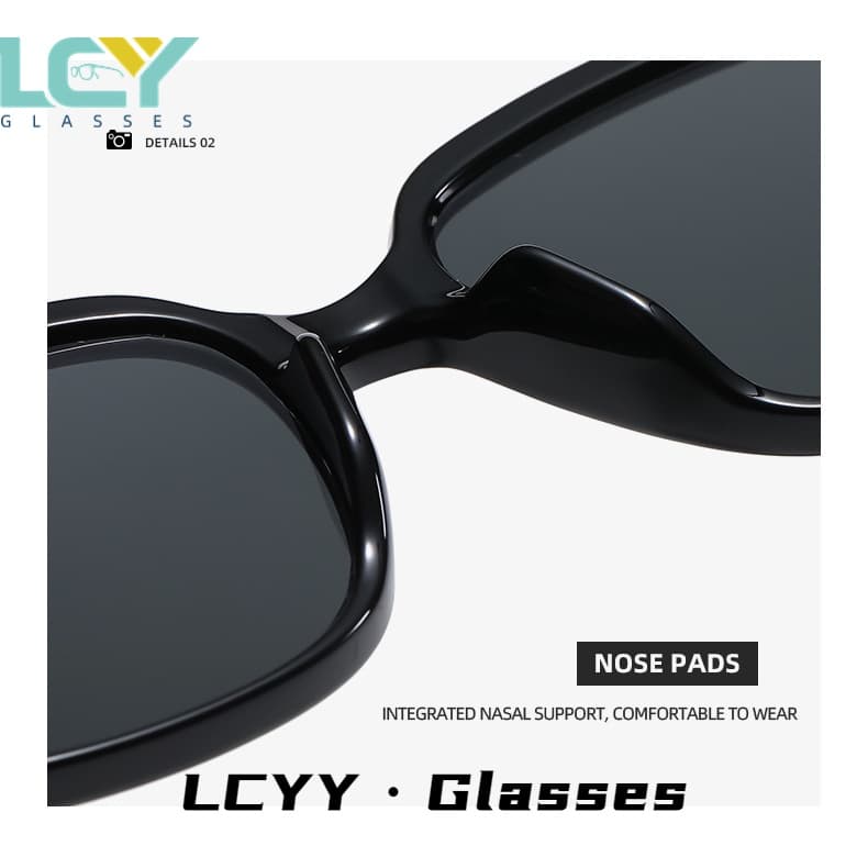 Lcyy แว่นตากันแดดสไตล์เกาหลี สีแดงสุทธิ สไตล์เดียวกัน สําหรับผู้ชายและผู้หญิง รูปที่ 8