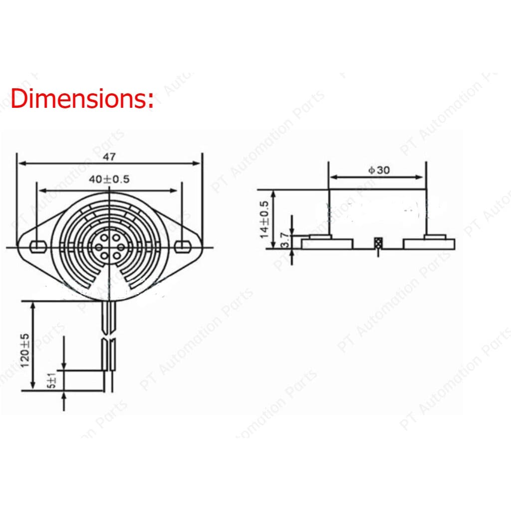 Electronic Buzzer SFM-27 DC3-24V บัสเซอร์ ออด สัญญาณเสียงเตือน ชนิดเสียงดังค้างต่อเนื่อง สีขาว สีดำ Alarm Sound Conti... รูปที่ 4