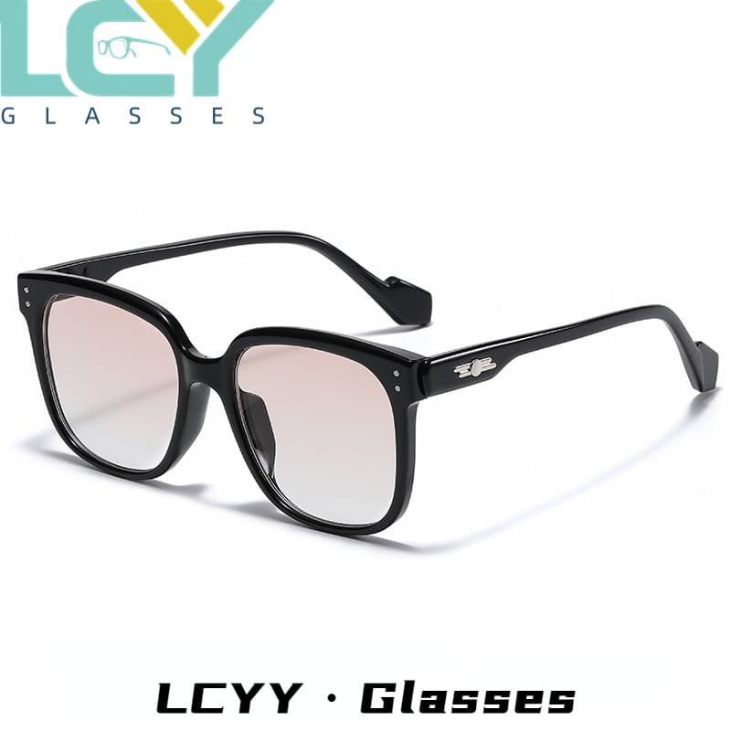Lcyy แว่นตากันแดดสไตล์เกาหลี สีแดงสุทธิ สไตล์เดียวกัน สําหรับผู้ชายและผู้หญิง รูปที่ 3