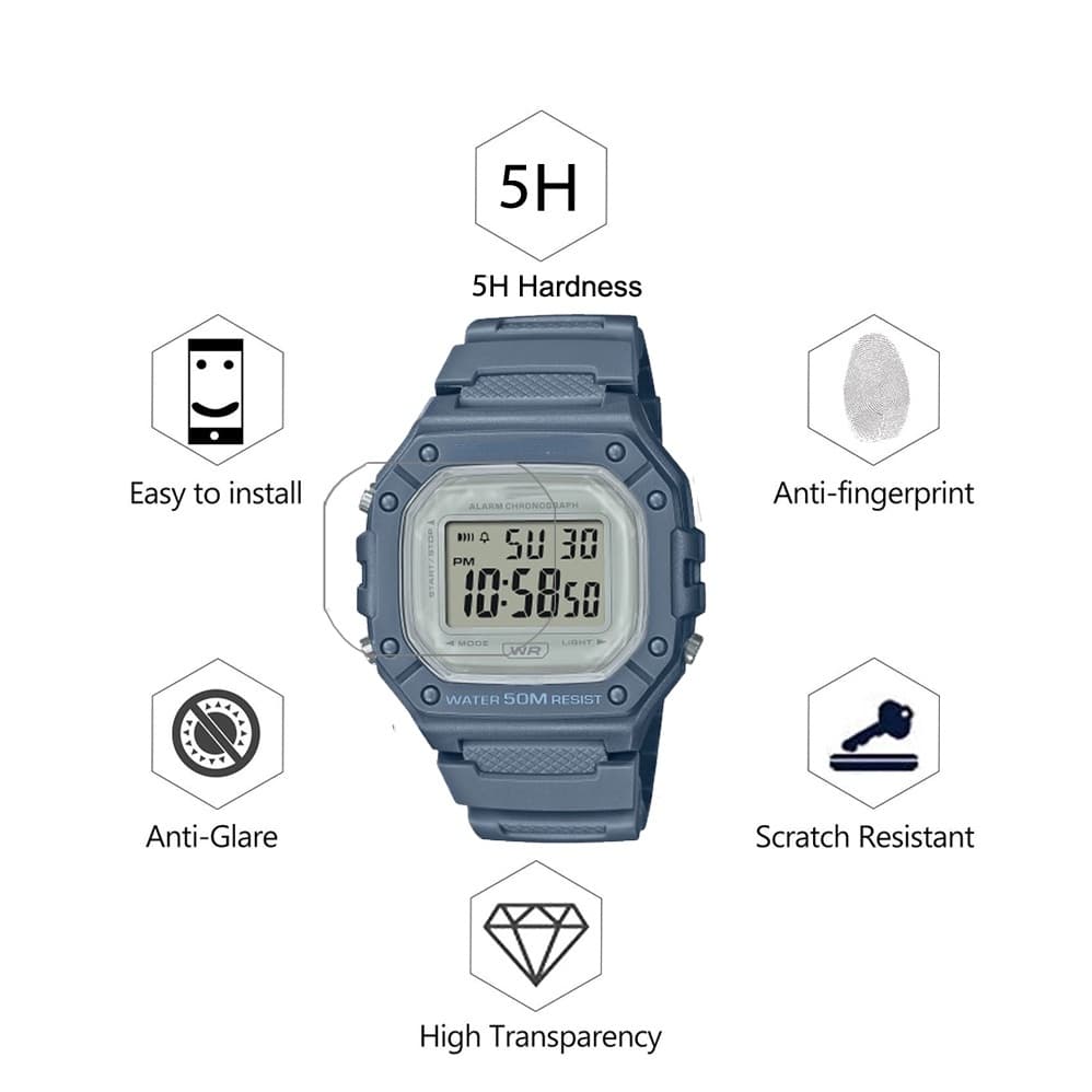 Yifilm ฟิล์มกันรอย PET กันระเบิด สําหรับสมาร์ทวอทช์ Casio Watch W-218h F-108 AE1200 1000 1300 3 ชิ้น รูปที่ 3