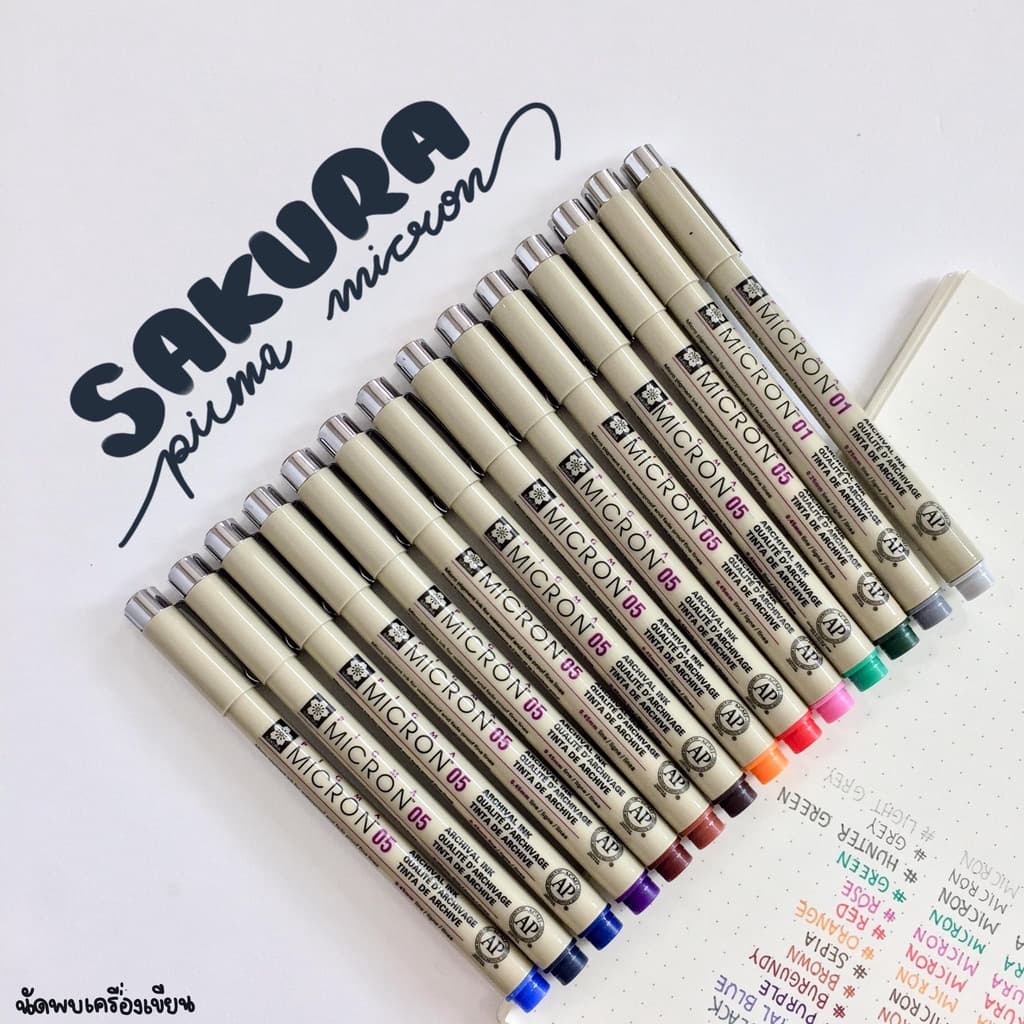 Sakura ปากกาพิกมา ปากกาตัดเส้น Pigma Micron รุ่น XSDK หมึกสีน้ำเงิน แดง เขียว กันน้ำ รูปที่ 1