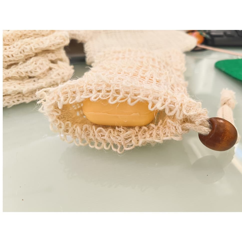 DIY ถุงตาข่าย สำหรับใส่สบู่ ถุงใส่สบู่ตีฟองธรรมชาติ กระเป๋าตาข่าย ถุงใส่สบู่อาบน้ำ 1 ชิ้น รูปที่ 9