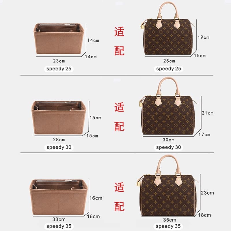 กระเป๋าถือ กระเป๋าจัดระเบียบ สําหรับ Speedy 25 30 35 Boston ผู้จัดกระเป๋าใส่สักหลาด รูปที่ 3