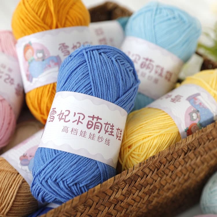 DUWEN ไหมพรมคอตตอนนม 4ply น้ำหนัก 40 กรัม 1.5มม Milk cotton รูปที่ 2