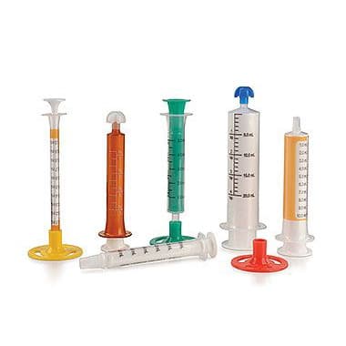 ไซริงค์ป้อนอาหาร / ยา หลากสีแบบใช้ซ้ำได้ พร้อมฝาครอบ Colored Reusable Oral Syringes with Tip Cap จากอเมริกา ราคาต่อชิ้น รูปที่ 3