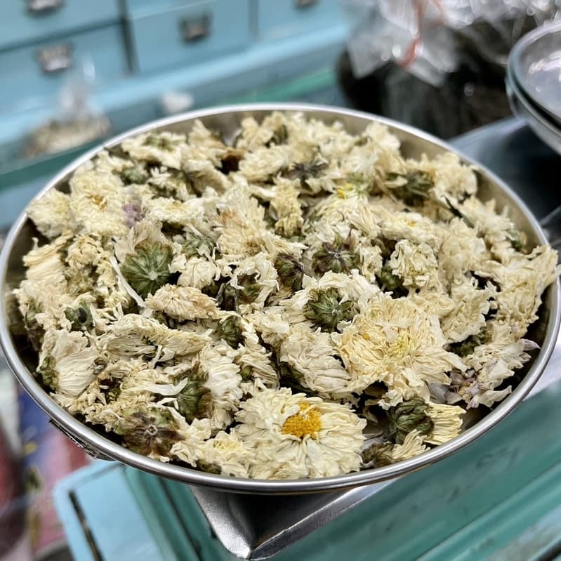 ชาดอกเก๊กฮวยขาว 100 กรัม White Chrysanthemum tea 杭白菊茶 เก๊กฮวยขาว ดอกเก๊กฮวยขาว เก็กฮวย รูปที่ 3