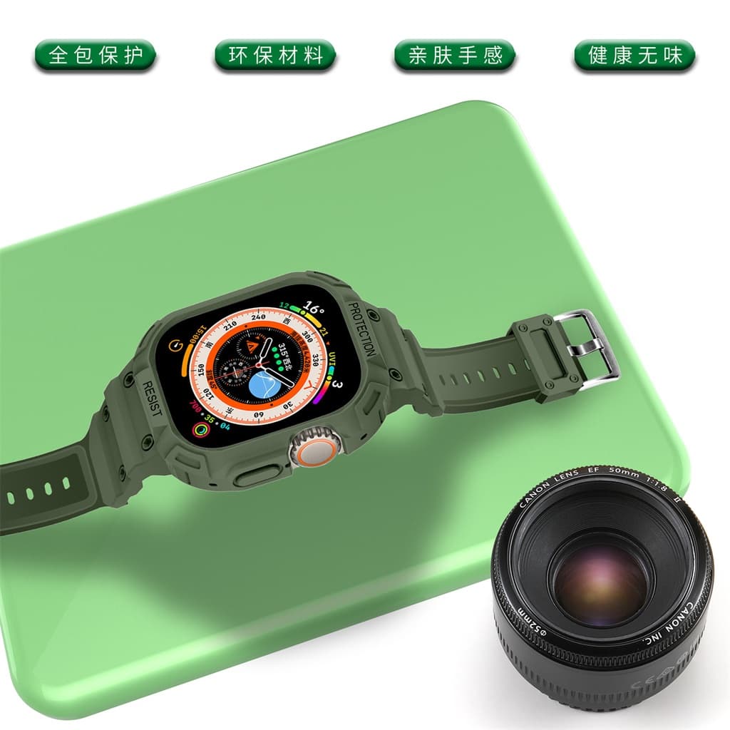เคส + สายซิลิโคน ชุดป้องกัน สำหรับ Apple Watch Strap Series 11 10 Ultra 2 9 8 7 6 5 SE 4 3 สายนาฬิกา Band iWatch 49 46 45 44 42 41 40 38mm รูปที่ 4