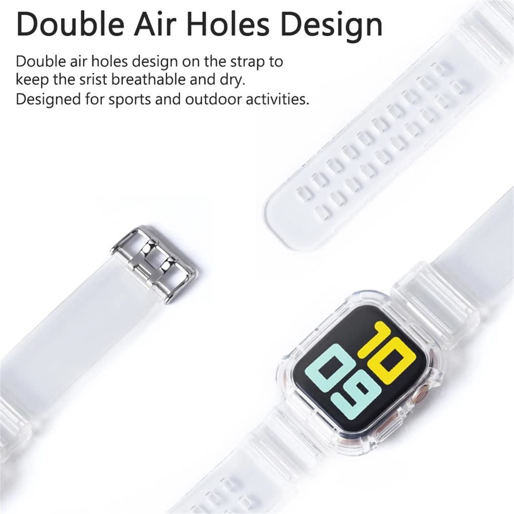 iWatch 1110 9 8 7 6 SE 5 4 3 2 1 ultra 49mm สายและเคส ขนาด38mm40mm42mm44mm41mm45mm46mm สายนาฬิกาข้อมือ ซิลิโคนนิ่ม แบบใส รูปที่ 3