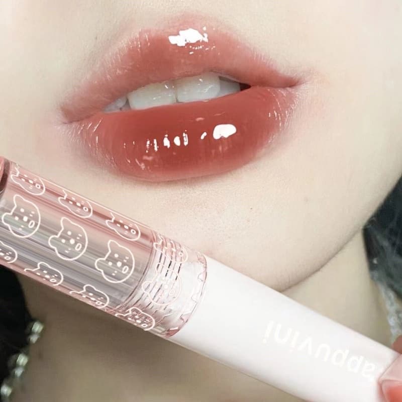 L-14Cappuvini ลิปหมี ลิปกลอส เกลี่ยง่าย เนื้อกํามะหยี่ สีนู้ด สีสด กันน้ํา สีชมพู ติดทนนาน สไตล์เกาหลี รูปที่ 6