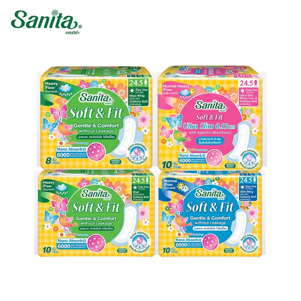 Sanita Soft & Fit 24.5cm / แซนนิต้า ผ้าอนามัย ซอฟท์ แอนด์ ฟิต 24.5ซม. รูปที่ 1