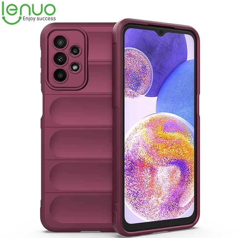 Lenuo เคสโทรศัพท์มือถือ ซิลิโคนนิ่ม กันกระแทก สีพื้น หรูหรา สําหรับ Samsung Galaxy A73 A53 A13 A33 5G A04S A23 4G รูปที่ 1