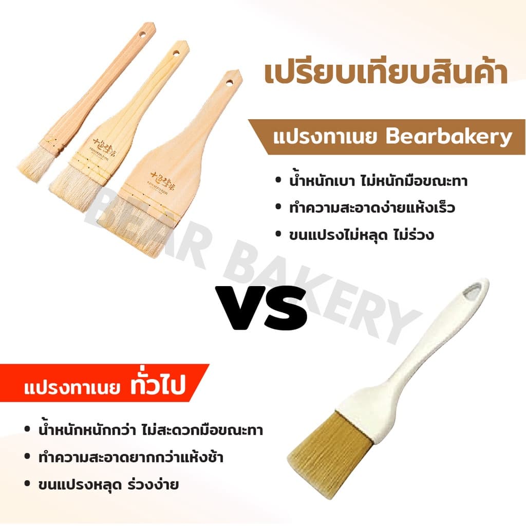 แปรงทาเนย ซอส แปรงบาร์บีคิว ทำอาหาร ทาขนม ด้ามไม้ รูปที่ 3