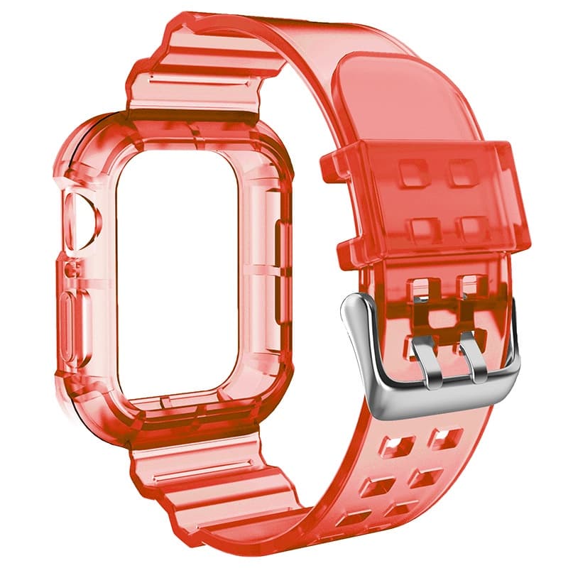 iWatch 1110 9 8 7 6 SE 5 4 3 2 1 ultra 49mm สายและเคส ขนาด38mm40mm42mm44mm41mm45mm46mm สายนาฬิกาข้อมือ ซิลิโคนนิ่ม แบบใส รูปที่ 9
