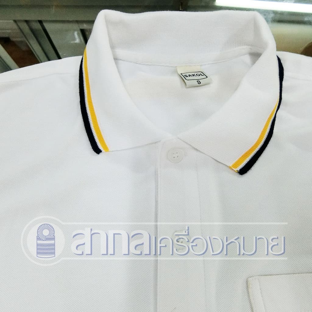 เสื้อโปโลSAKOL มีปักแขน+ปักหลัง โปโล สีขาว ปักตรากระทรวง มหาดไทย ปกครอง ปค รูปที่ 5